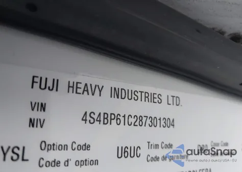 2008 Subaru Outback 2.5I/2.5I L.l. Bean Edition из США, поврежденный, VIN 4S4BP61C287301304